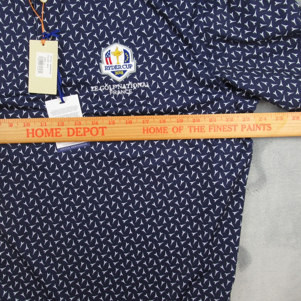 Peter Millar Ryder Cup 2018 Le Golf National France Polo Shirt Navy Eiffel L - Picture 7 of 9